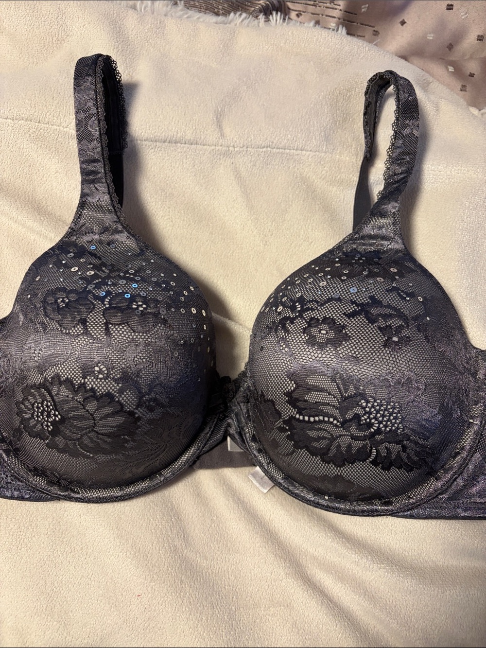 Victorias Secret dark grey bra with sequins
